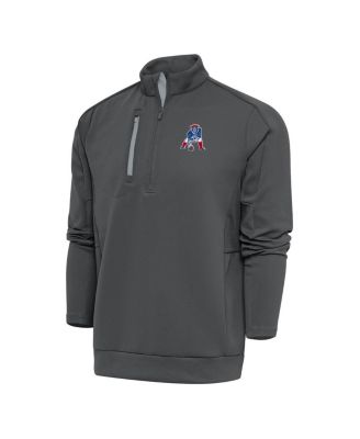 Men's Charcoal New England Patriots Team Logo Throwback Generation Quarter-Zip Pullover