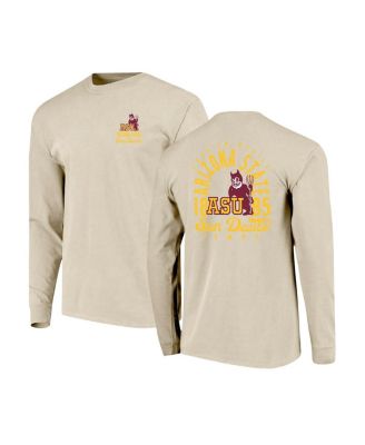 Men's Natural Arizona State Sun Devils Comfort Colors Mascot Overlay Long Sleeve T-Shirt