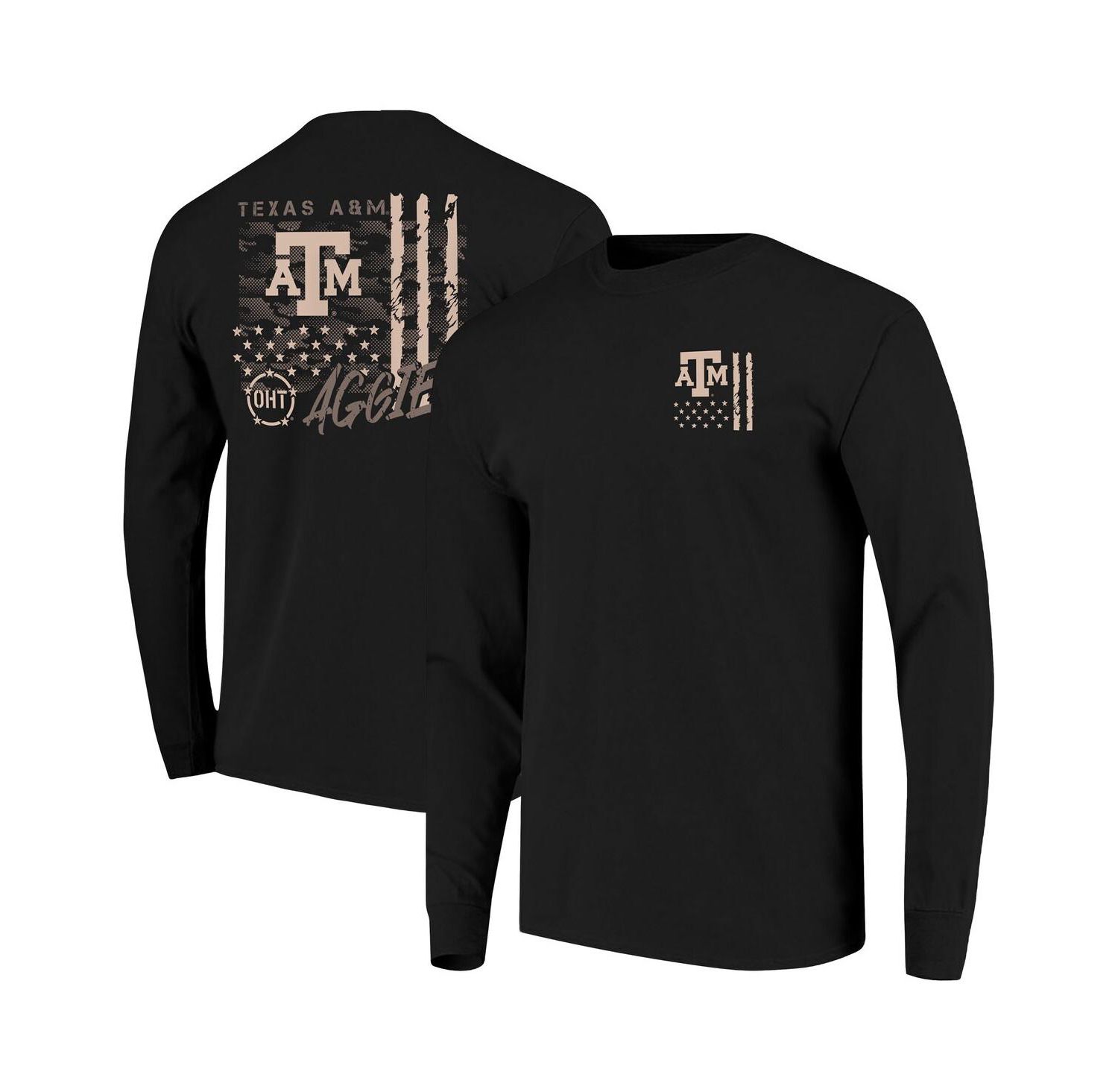 Men's Black Texas A&M Aggies OHT Camo Overlay Comfort Colors Long Sleeve T-Shirt