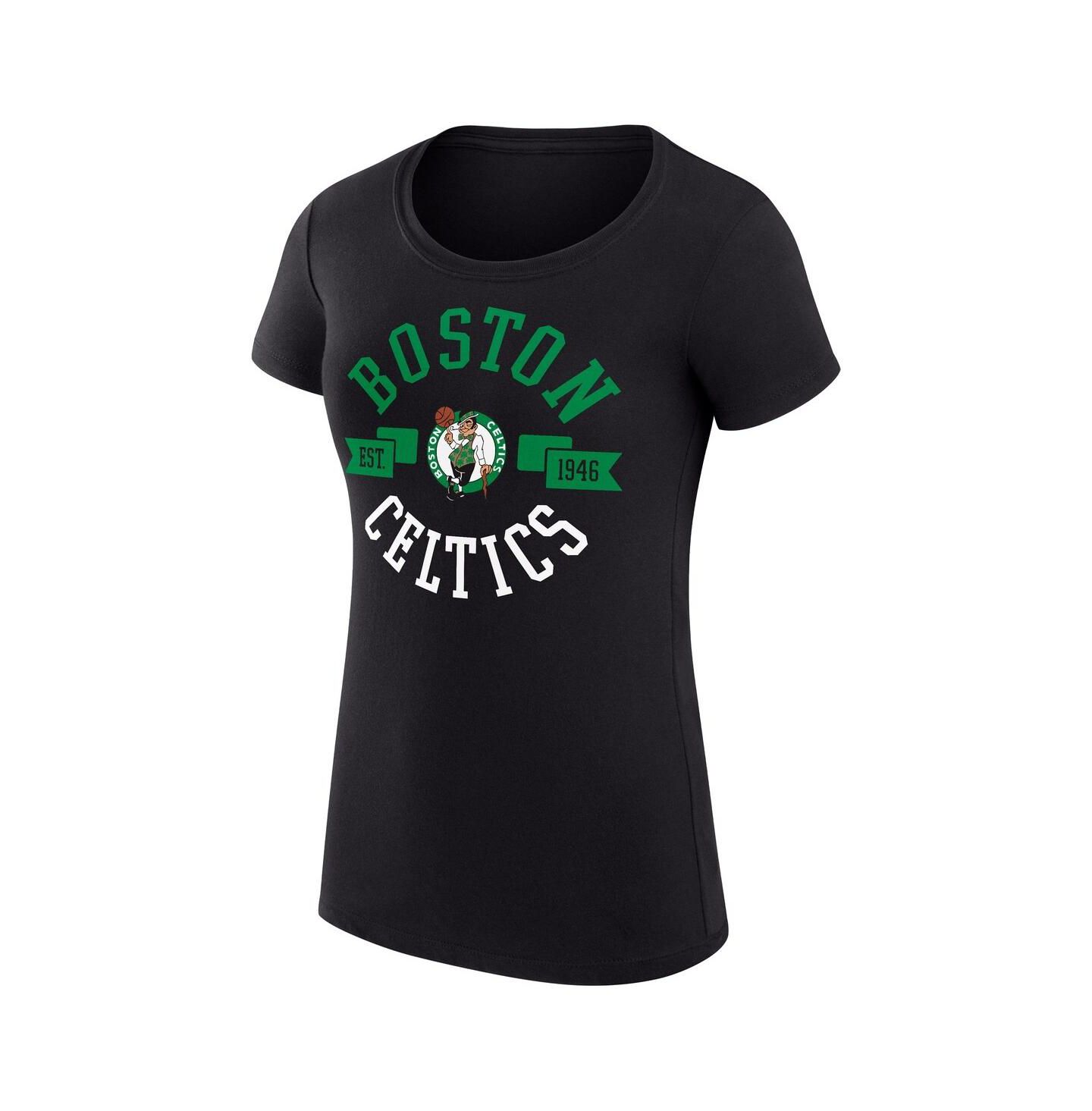 Женская футболка G-III 4Her by Carl Banks Black Boston Celtics Super-Slim Fit Lightweight Large City Logo — фото 2