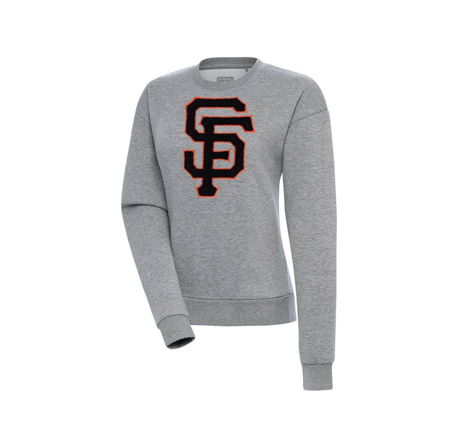 Women's Heather Gray San Francisco Giants Victory Chenille Pullover Sweatshirt