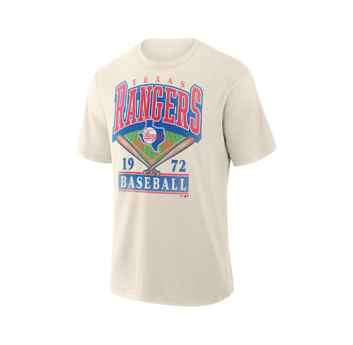 Men's Profile Cream Texas Rangers Big & Tall Screen Print T-Shirt