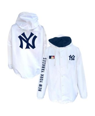 Mitchell & Ness - Men's White New York Yankees Big & Tall Full-Snap Hooded Jacket White, Navy