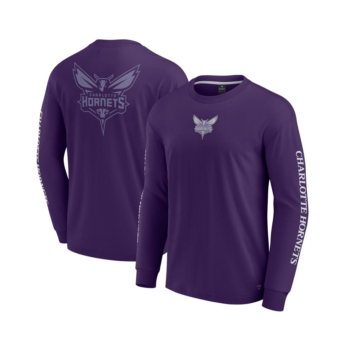 Мужская футболка Fanatics Purple Charlotte Hornets Elements Strive Long Sleeve — фото 1