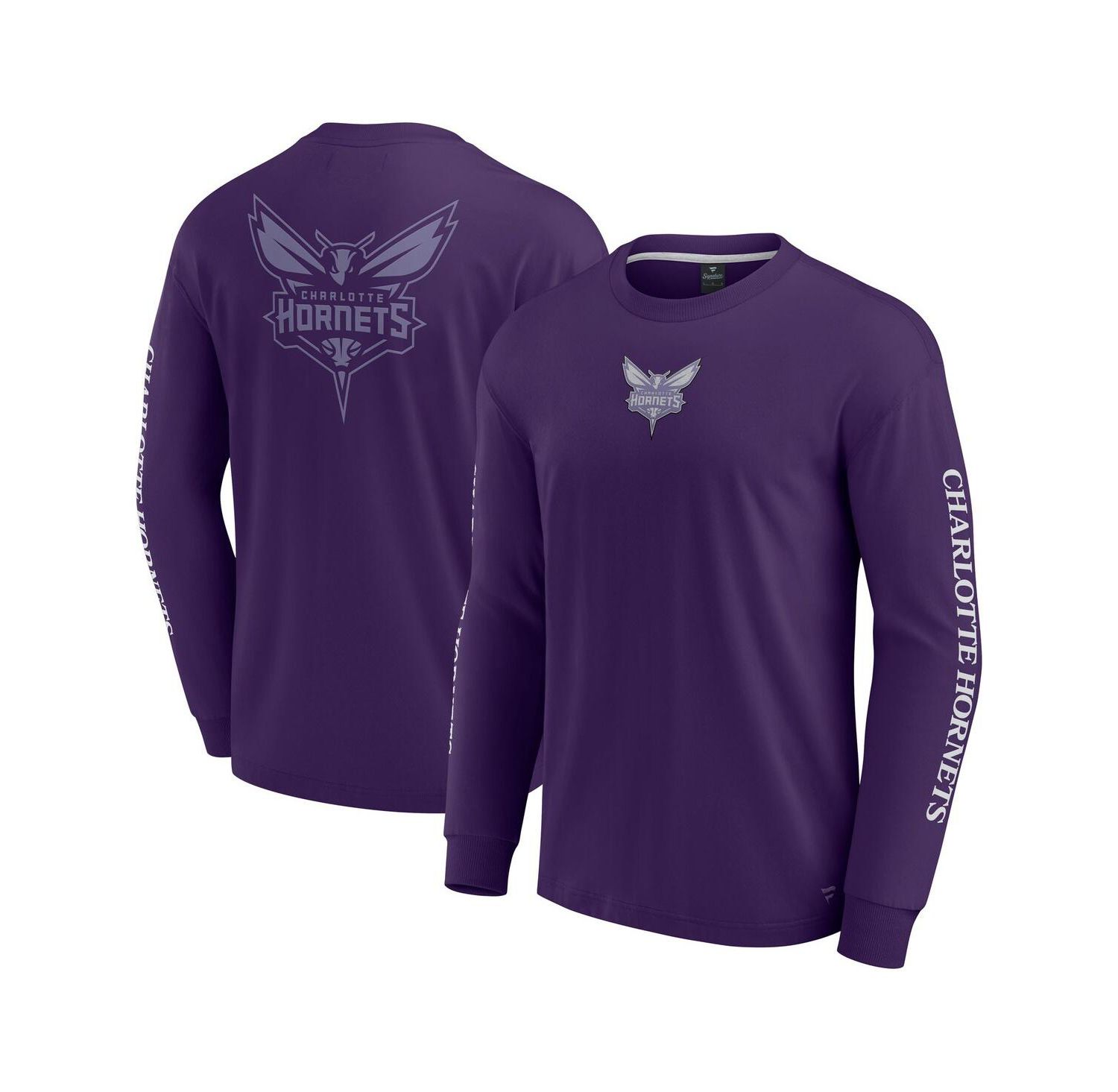 Men's Purple Charlotte Hornets Elements Strive Long Sleeve T-Shirt