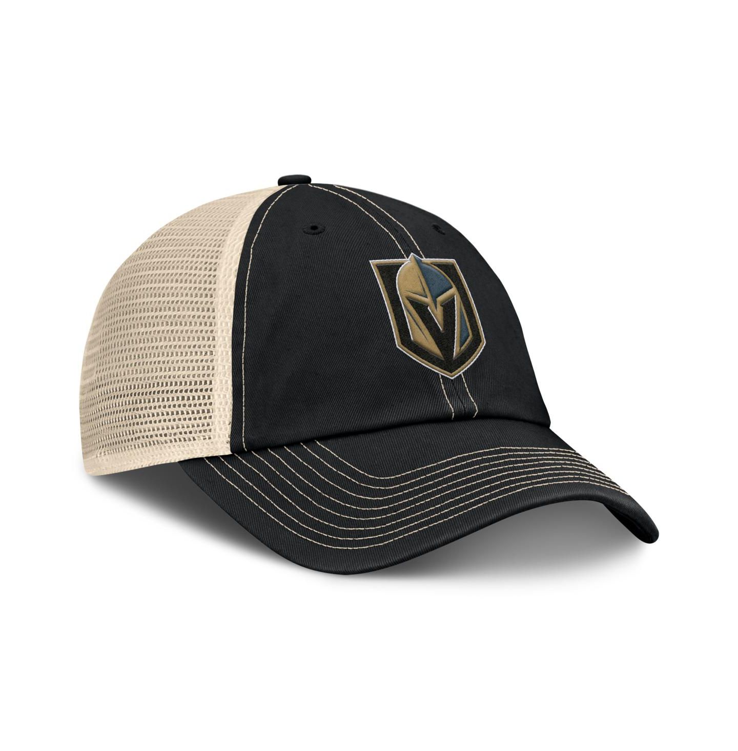 Мужская кепка Fanatics Black/Natural Vegas Golden Knights Rival Trucker Adjustable Hat — фото 3