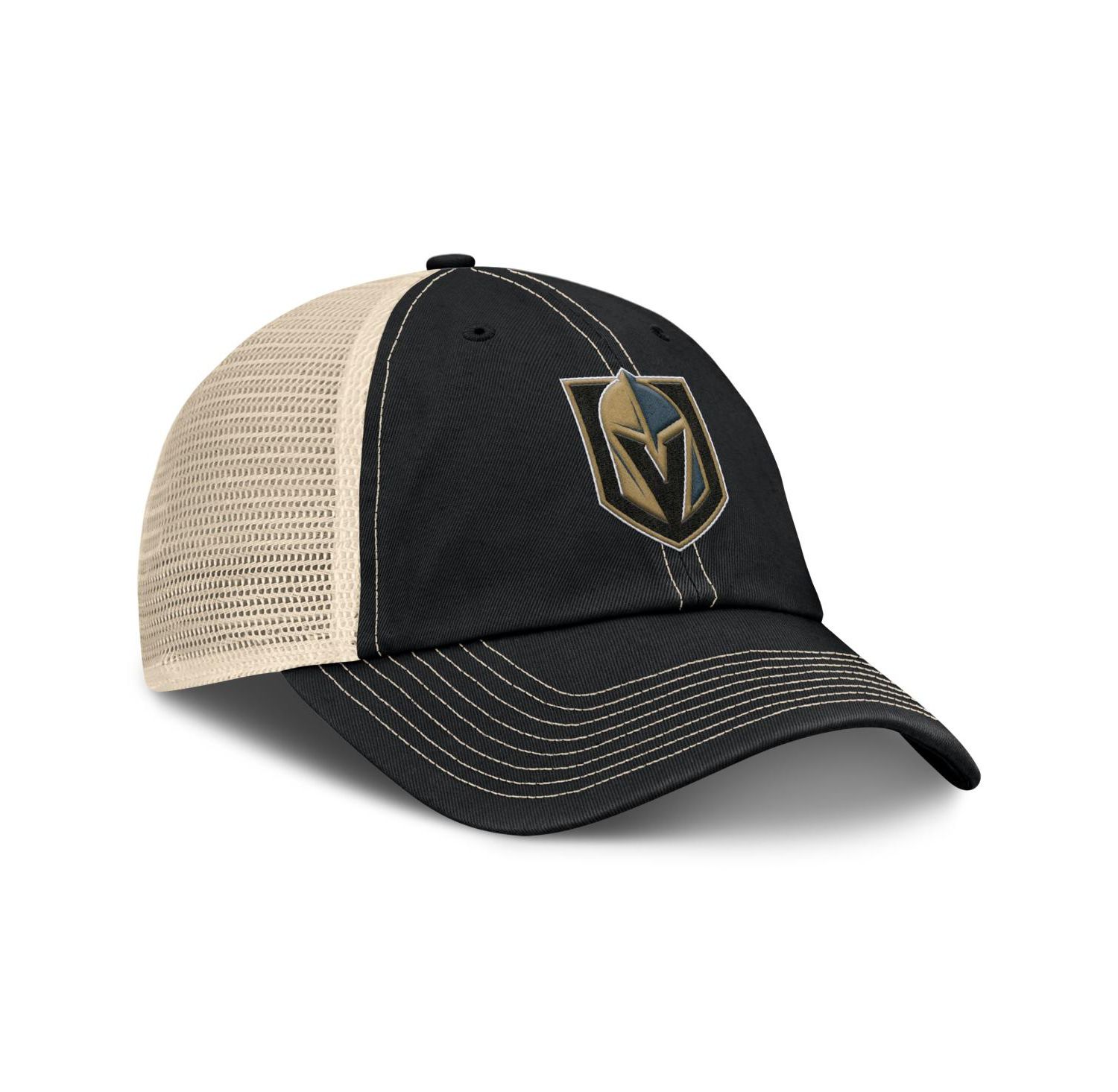 Men's Black/Natural Vegas Golden Knights Rival Trucker Adjustable Hat