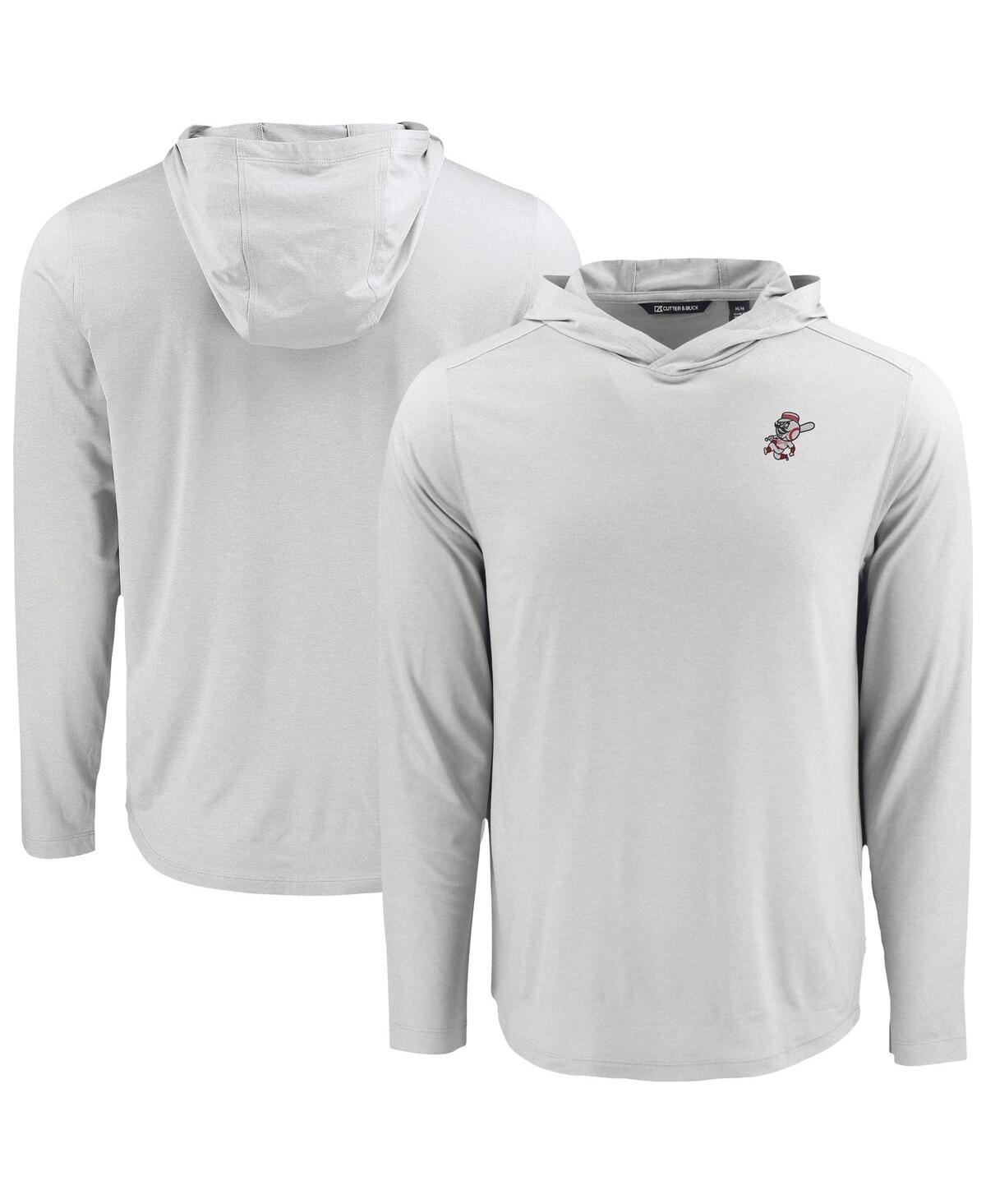 Cutter & Buck Men's Gray Cincinnati Reds Coastline Epic Comfort Eco Hoodie Long Sleeve T-Shirt - Gray