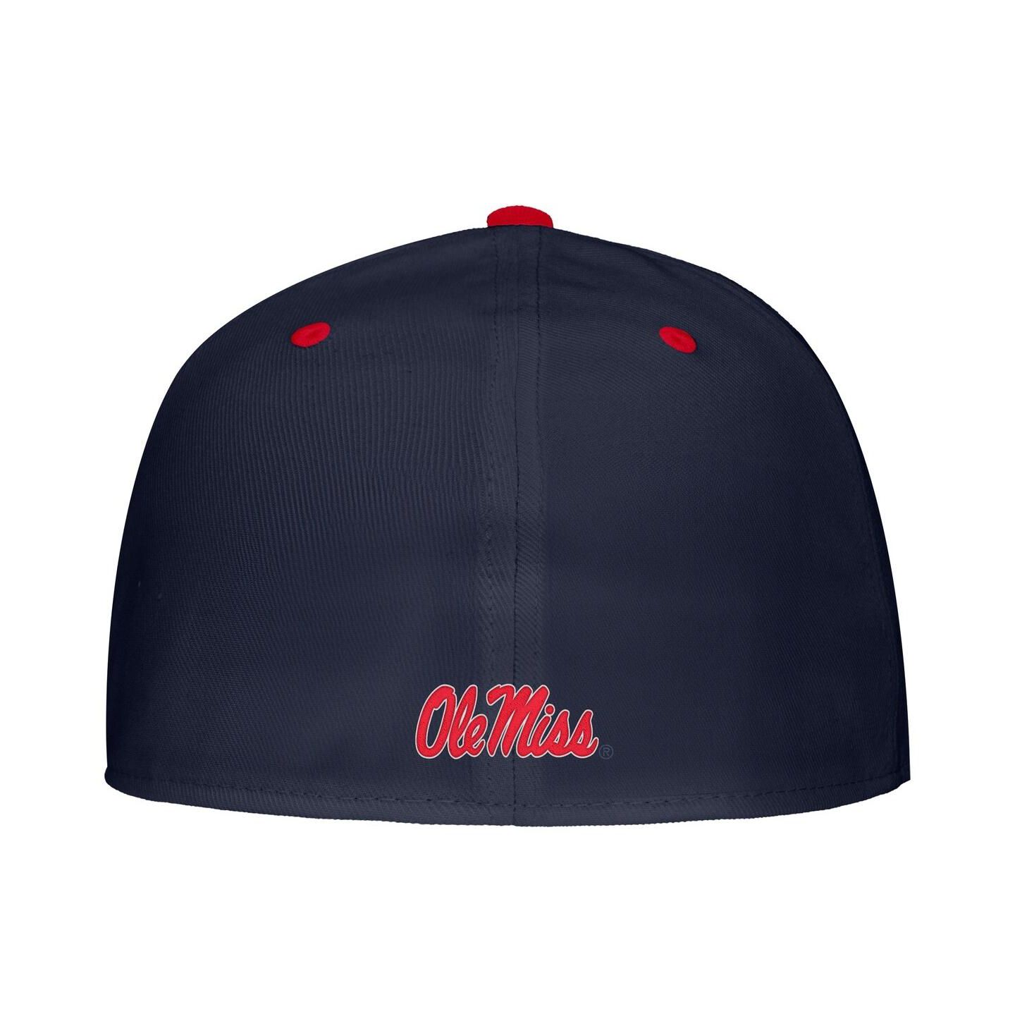 Мужская кепка Nike Navy Ole Miss Rebels 2025 On-Field True Dri-FIT Fitted Hat — фото 2