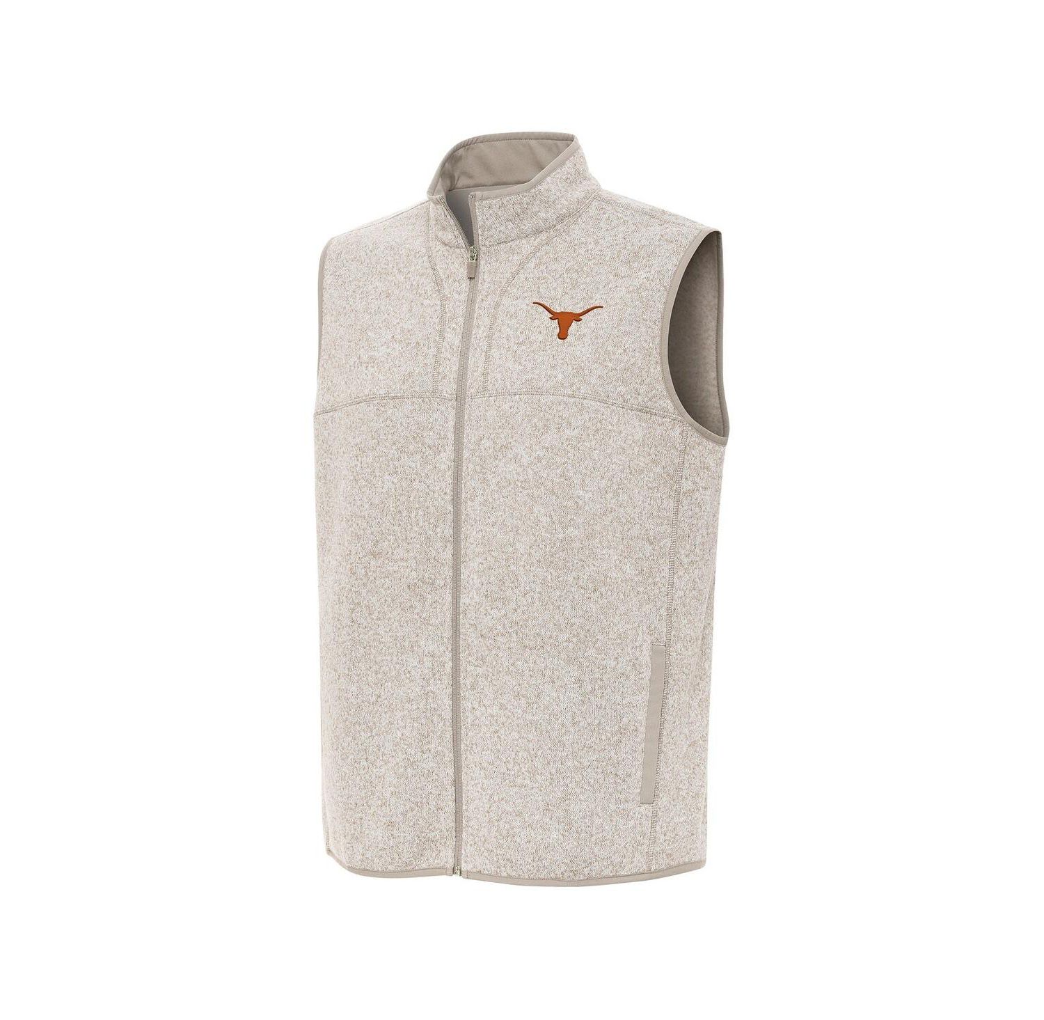 Men's Oatmeal Texas Longhorns Fortune Full-Zip Vest