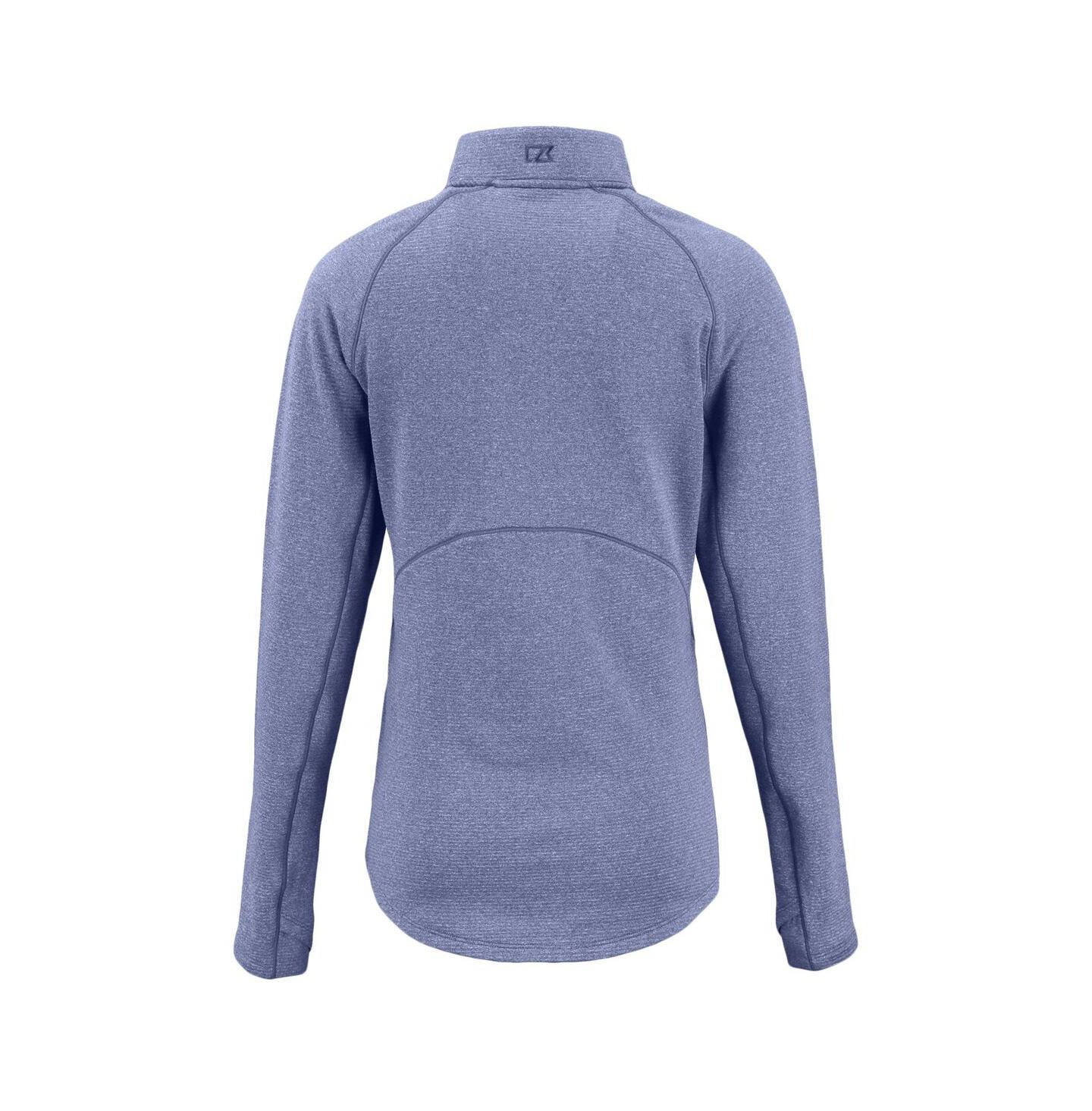 Женская куртка Cutter & Buck Heather Blue Duke Blue Devils Peshastin Eco Fleece Half-Zip Tri-Blend — фото 3