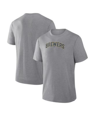 Men's Heather Gray Milwaukee Brewers Play Tribute Tri-Blend T-Shirt