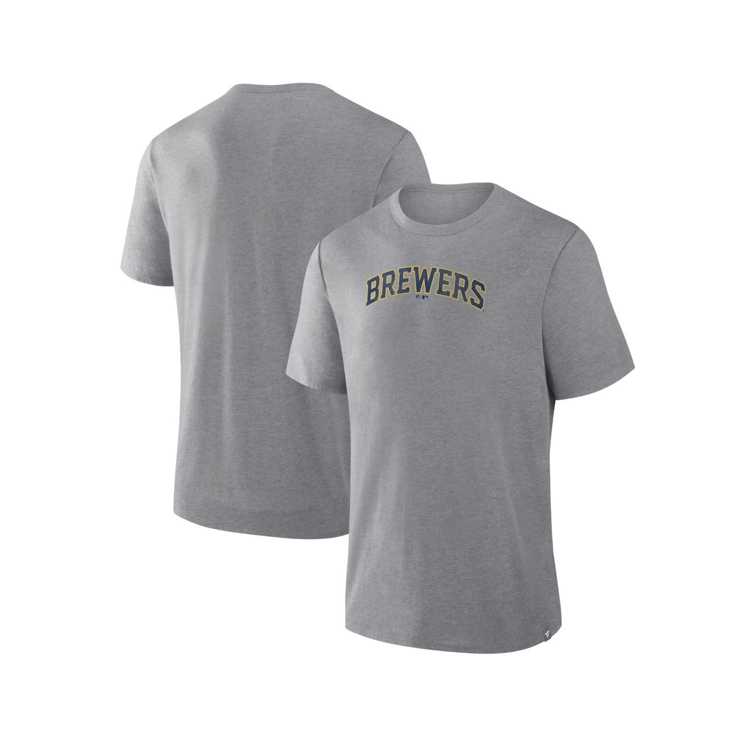 Men's Heather Gray Milwaukee Brewers Play Tribute Tri-Blend T-Shirt
