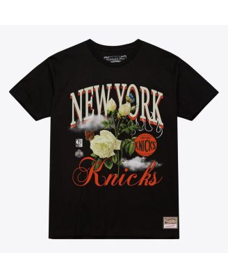 Men's and Women's Black New York Knicks Floral Graphic T-Shirt