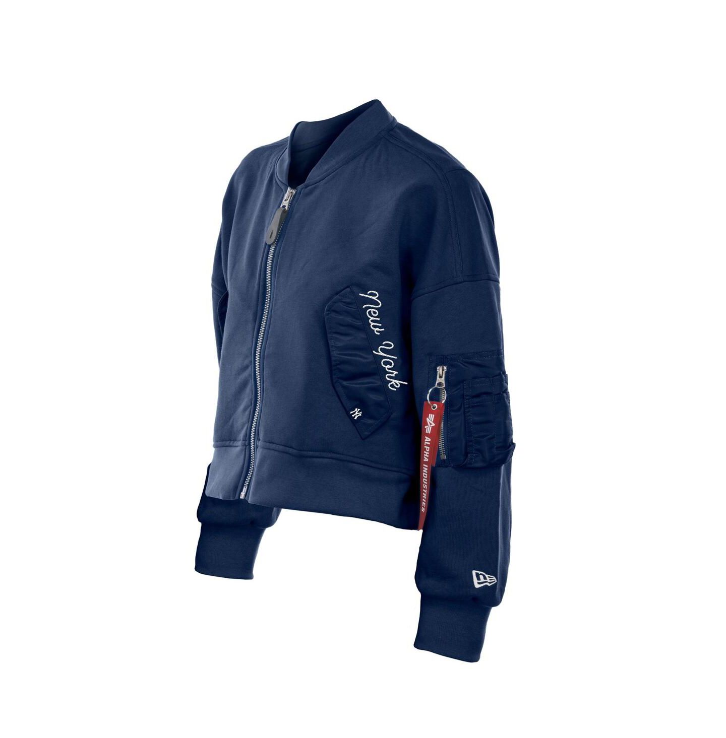 Женская куртка New Era X Alpha Industries Navy New York Yankees Cropped Full-Zip — фото 3