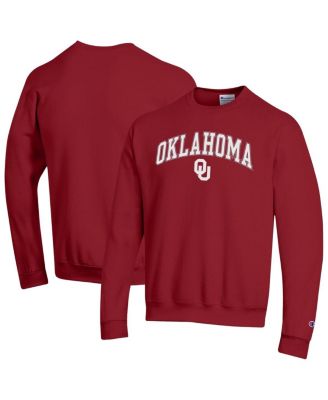 Men's Crimson Oklahoma Sooners Arch Over Logo Pullover Sweatshirt