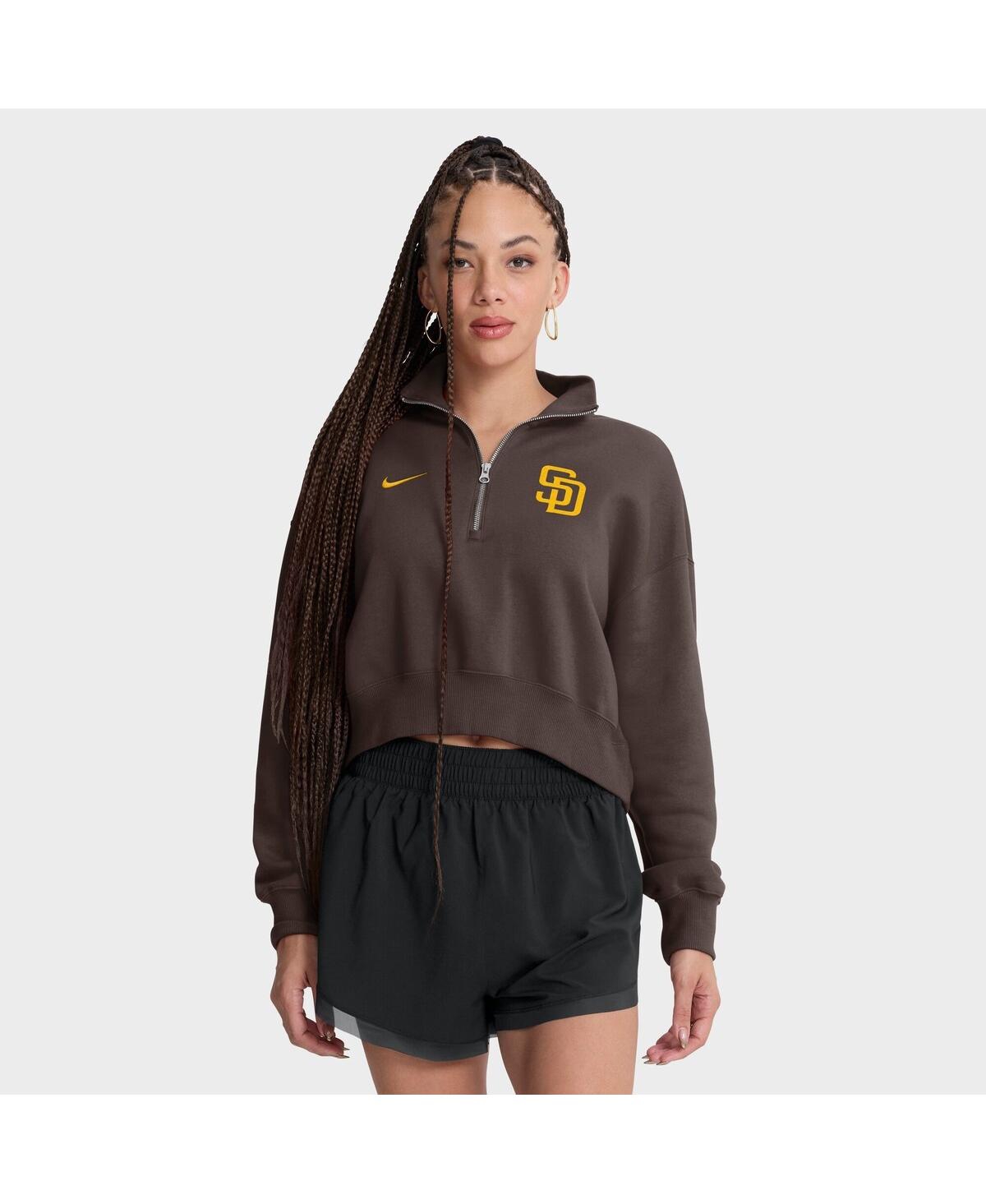Nike Women's Brown San Diego Padres Primetime Phoenix Fleece Half-Zip Sweatshirt