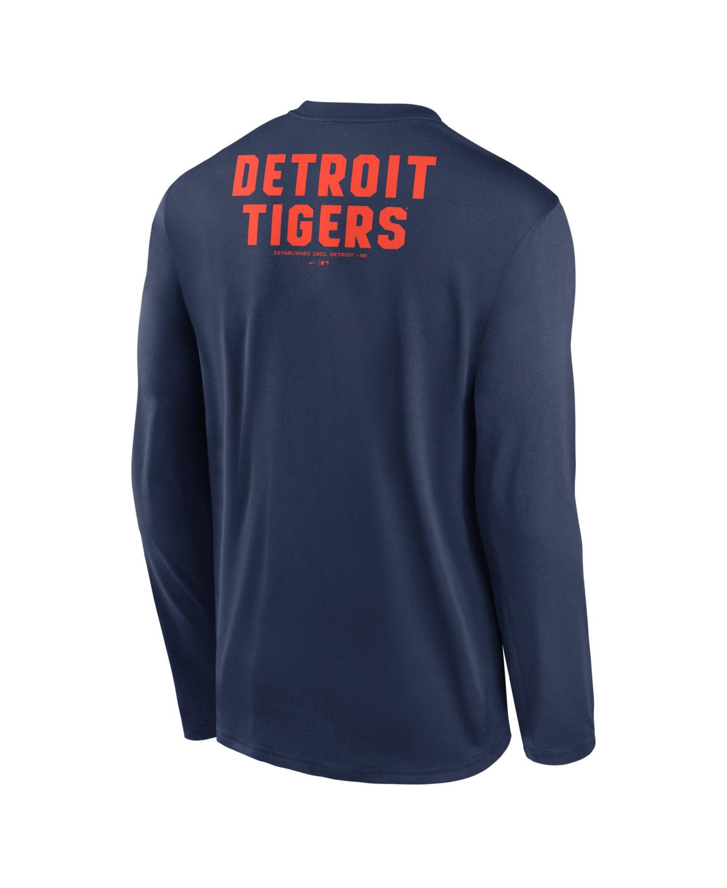 Men's Navy Detroit Tigers 2-Hit Legend Dri-FIT Long Sleeve T-Shirt