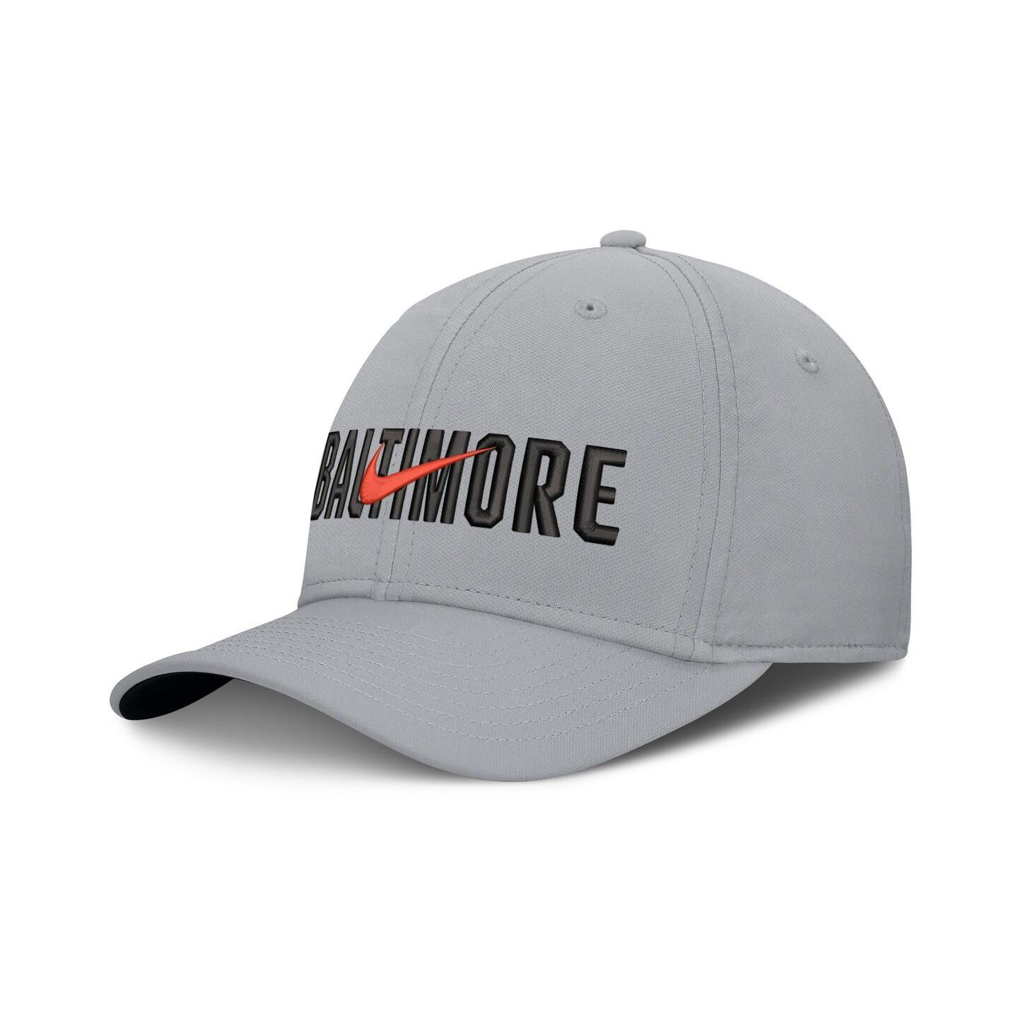Мужская кепка Nike Gray Baltimore Orioles Primetime Rise Dri-FIT Flex Hat — фото 1
