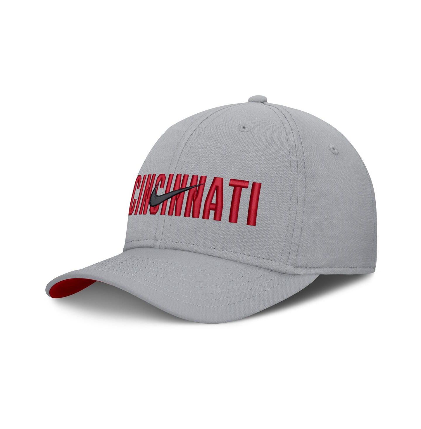 Мужская кепка Nike Gray Cincinnati Reds Primetime Rise Dri-FIT Flex Hat — фото 1