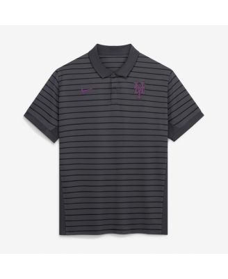 Men's Anthracite/Black New York Mets Authentic Collection City Connect Striped Victory Dri-FIT Polo Shirt