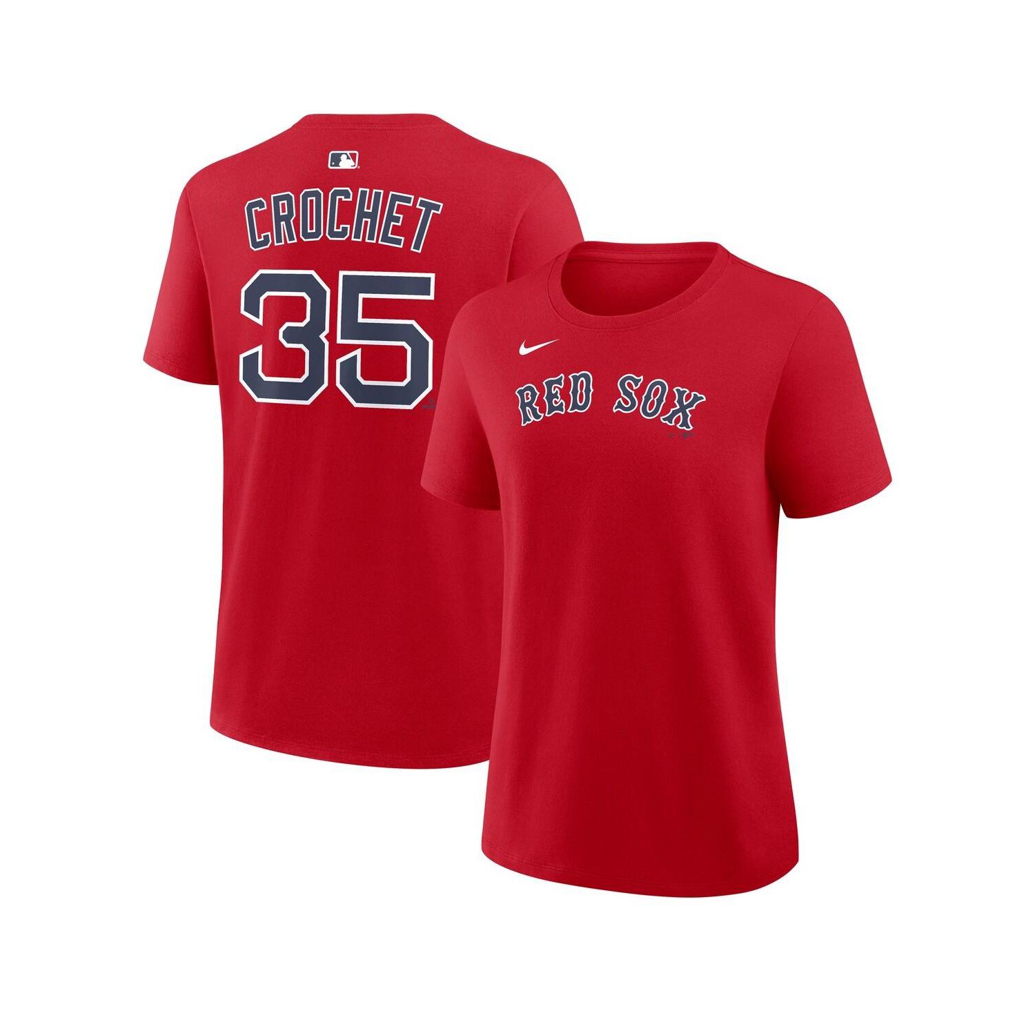 Women's Garrett Crochet Red Boston Red Sox Name & Number T-Shirt