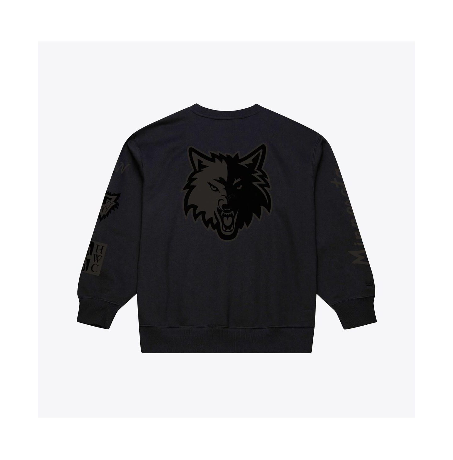 Мужская толстовка Mitchell & Ness Black Minnesota Timberwolves Phantom Fleece — фото 3