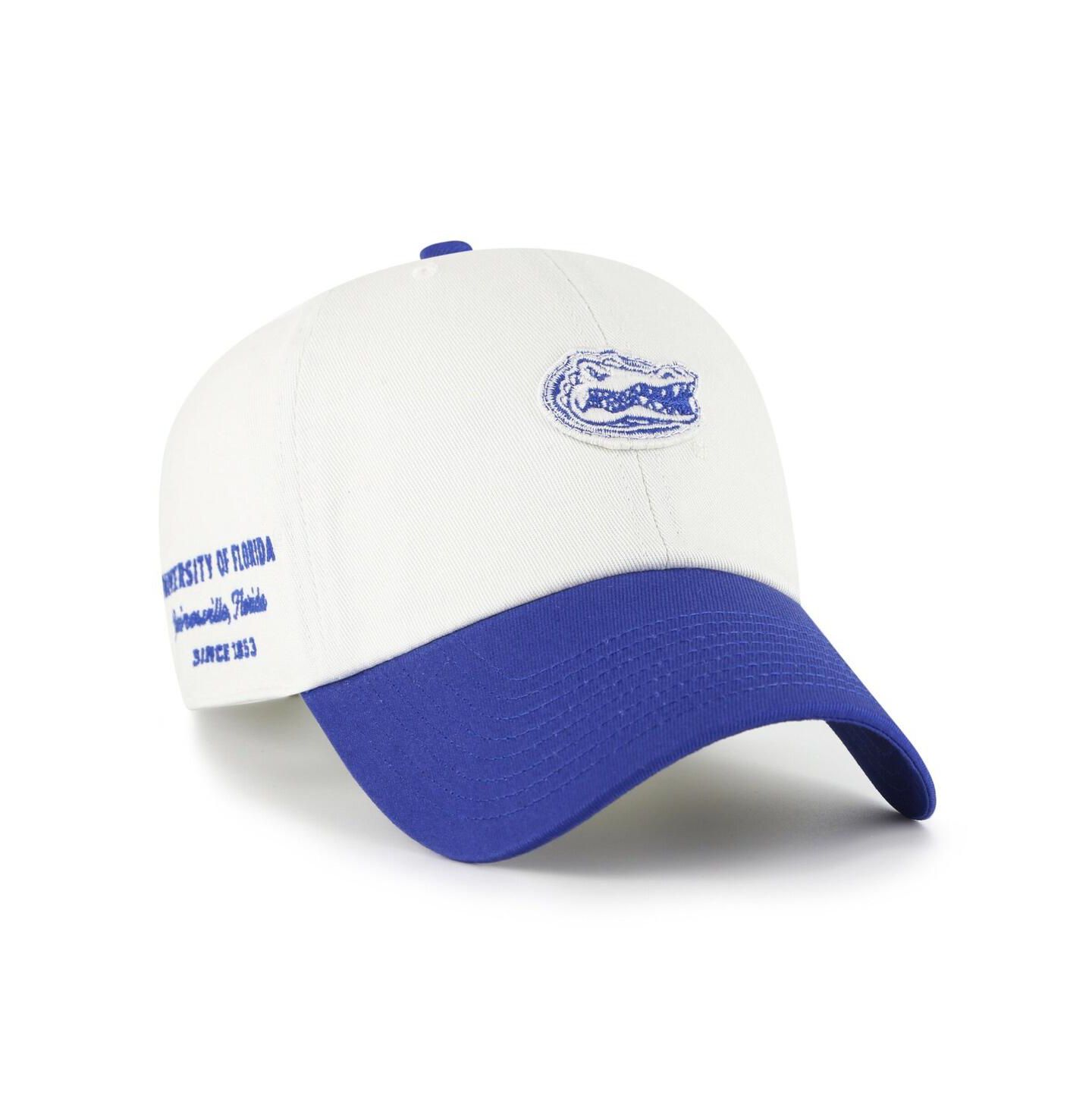 Мужская кепка '47 Brand White/Royal Florida Gators Contemporary Basics Two Tone Clean Up Adjustable Hat — фото 1