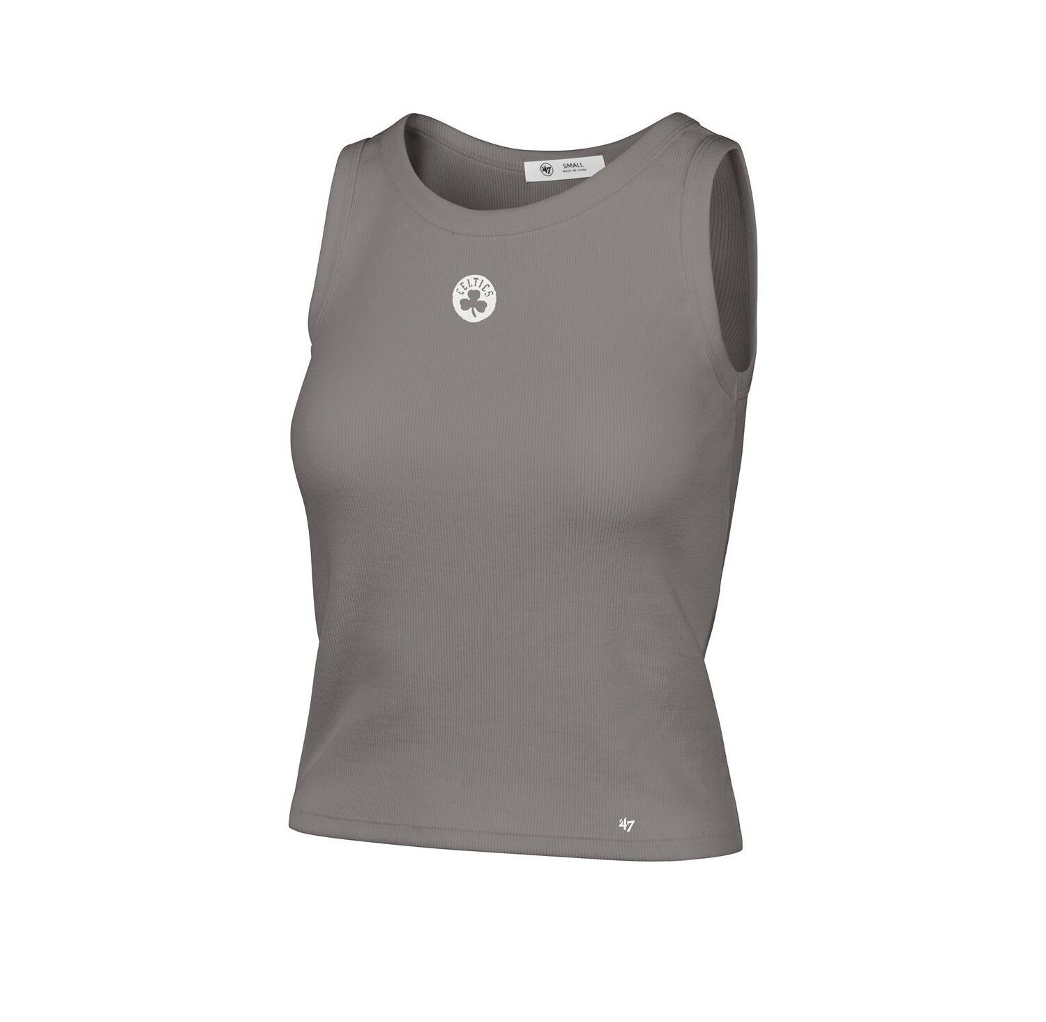 Women's Gray Boston Celtics Cropped Skyhook Baby Rib Tank Top