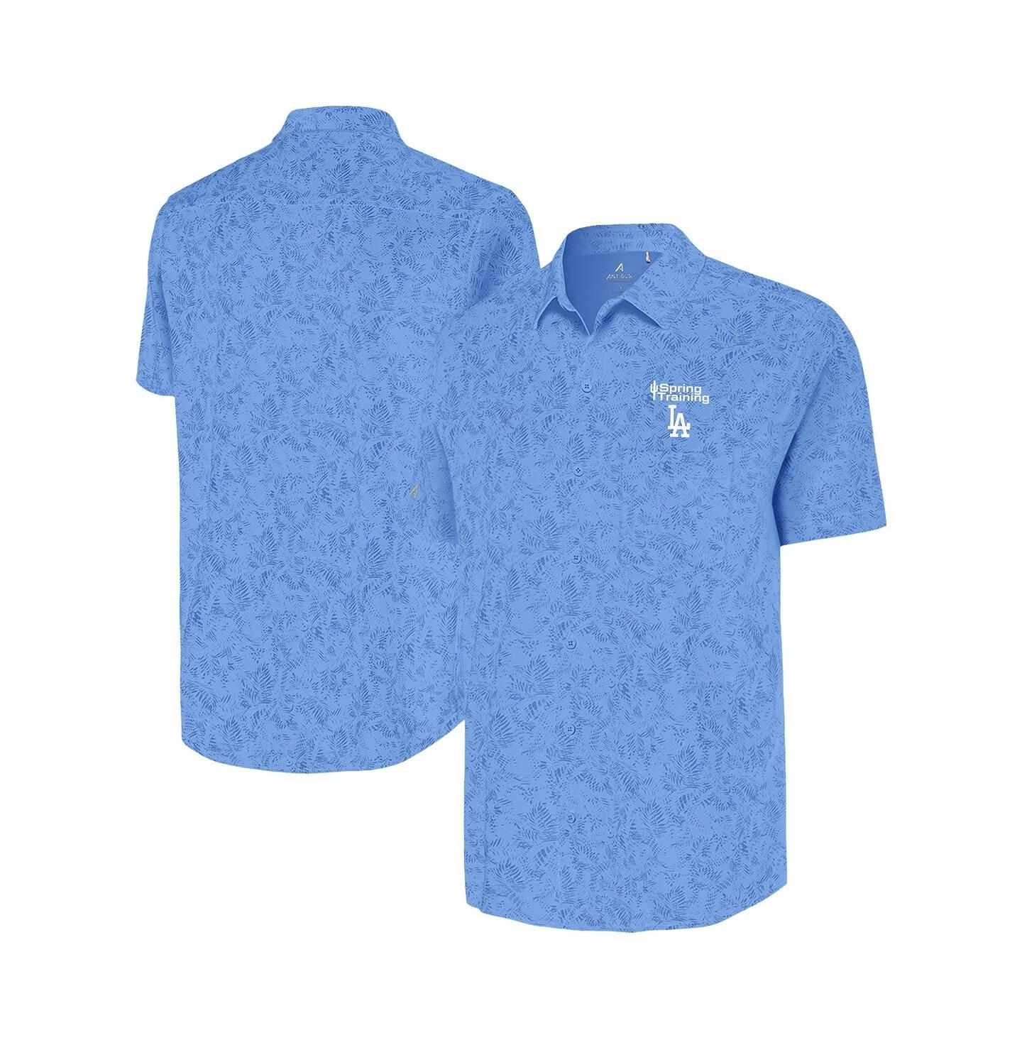 Мужская рубашка Antigua Powder Blue Los Angeles Dodgers Cactus Spring Training Lush Button-Up — фото 1