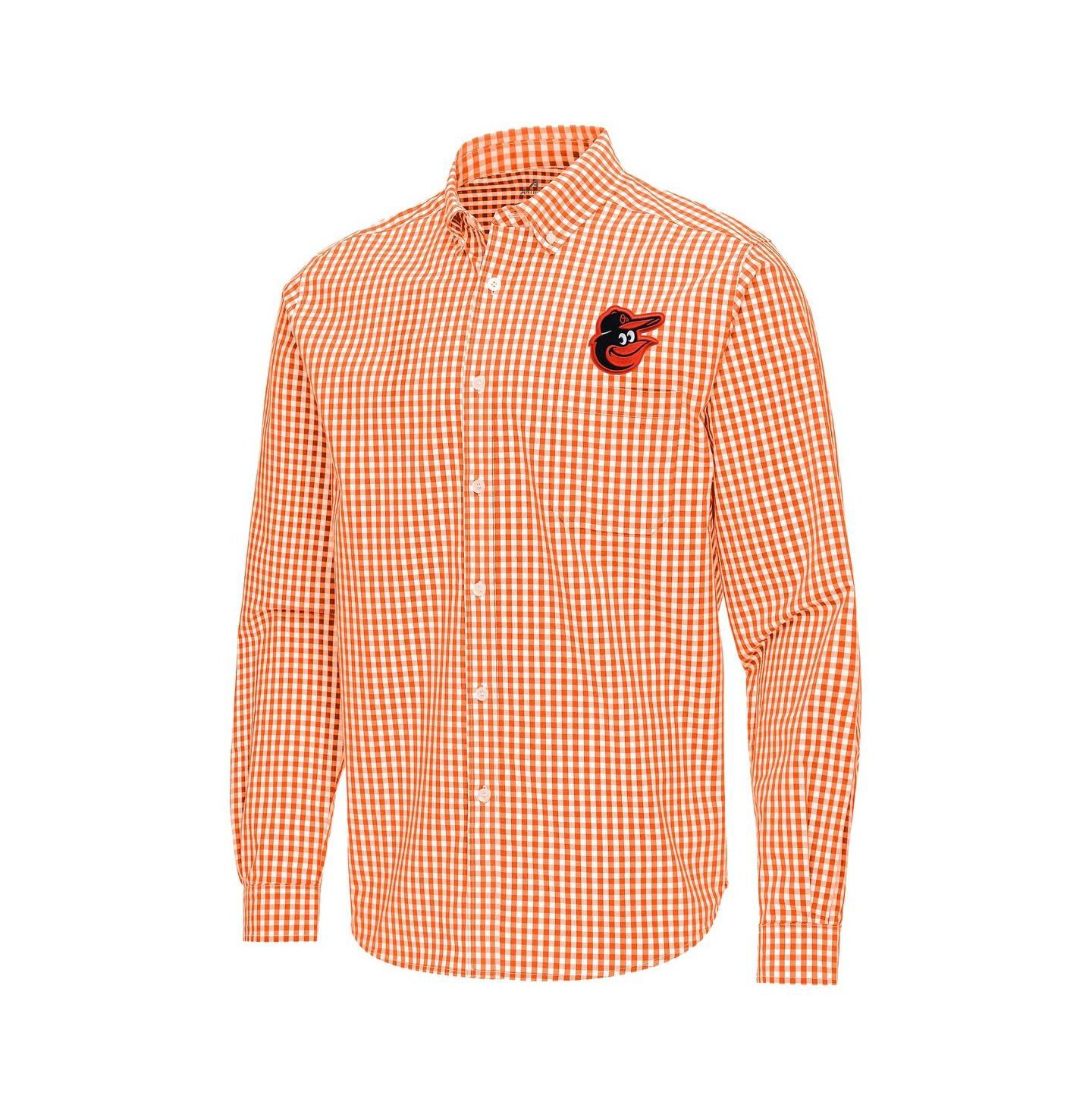 Мужская рубашка Antigua Orange Baltimore Orioles Ellis Woven Tri-Blend Button-Down — фото 2