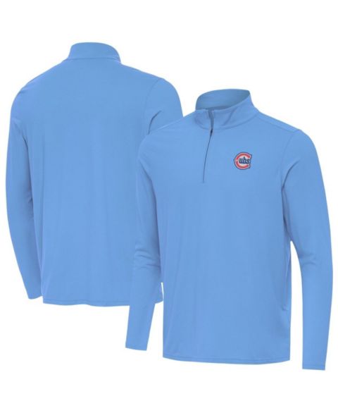 Мужской свитер Antigua Powder Blue Chicago Cubs Alternate Logo Intent Quarter-Zip Pullover