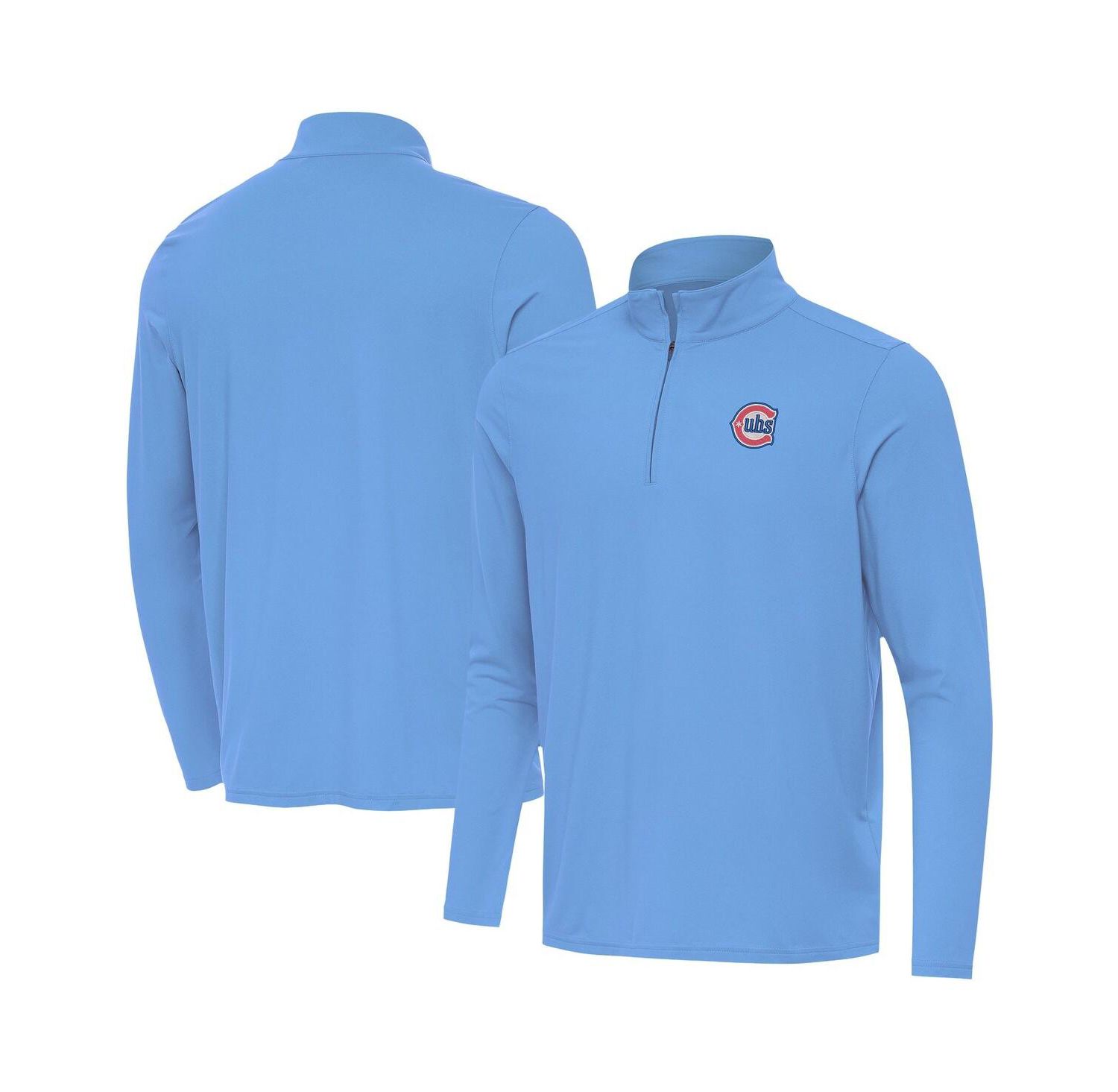 Men's Powder Blue Chicago Cubs Alternate Logo Intent Quarter-Zip Pullover
