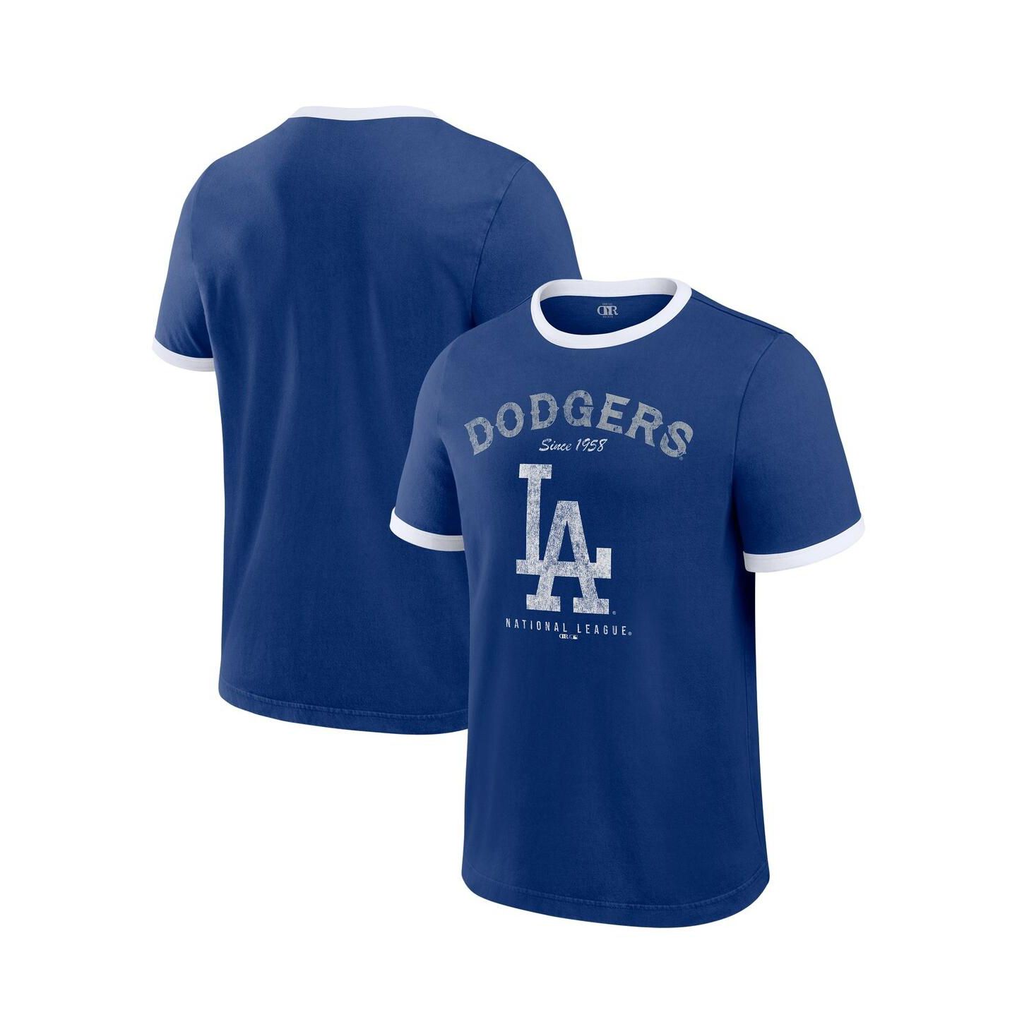 Мужская футболка Darius Rucker Collection By Fanatics Royal Los Angeles Dodgers Washed Ringer — фото 1