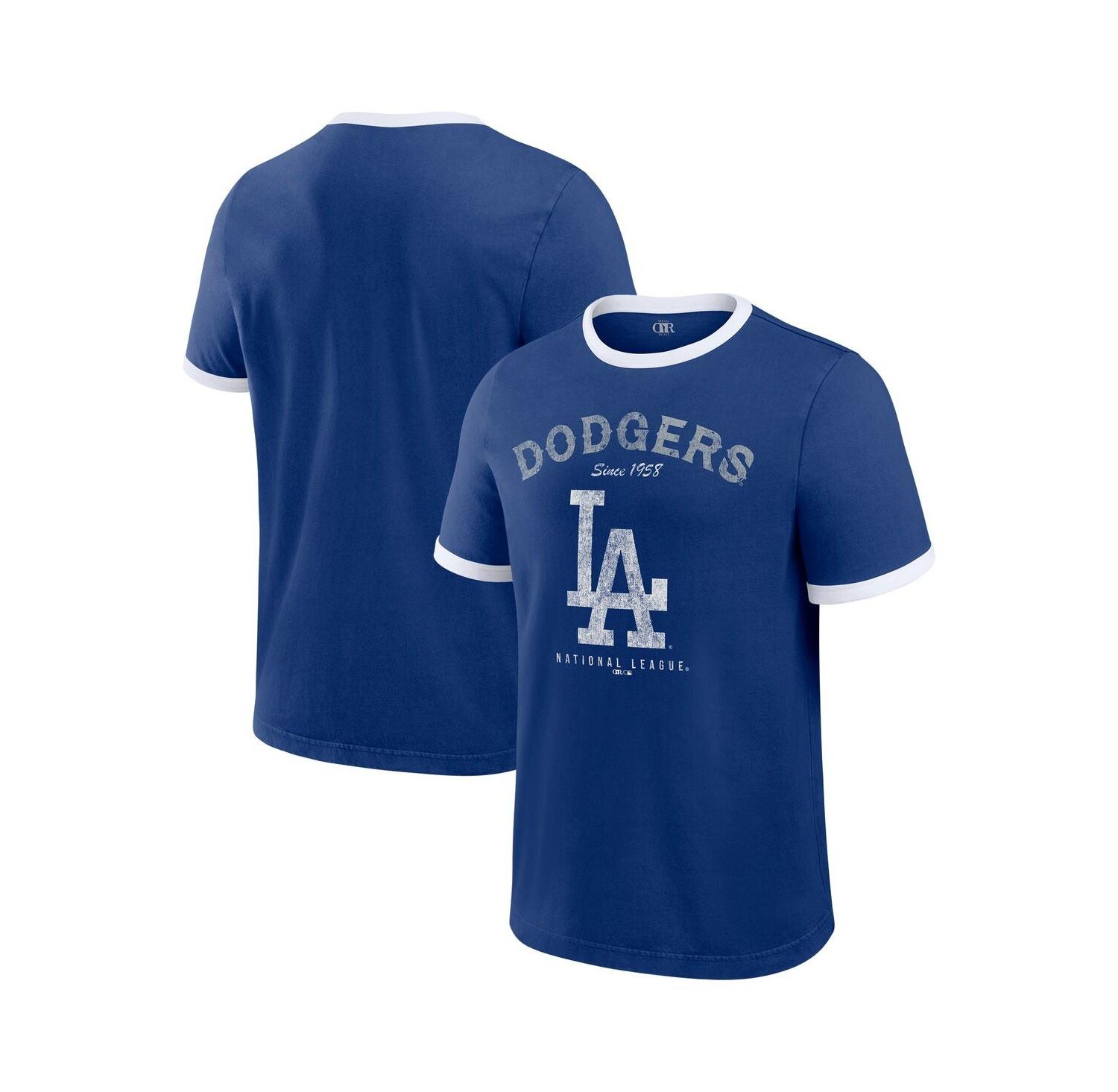 Men's Royal Los Angeles Dodgers Washed Ringer T-Shirt