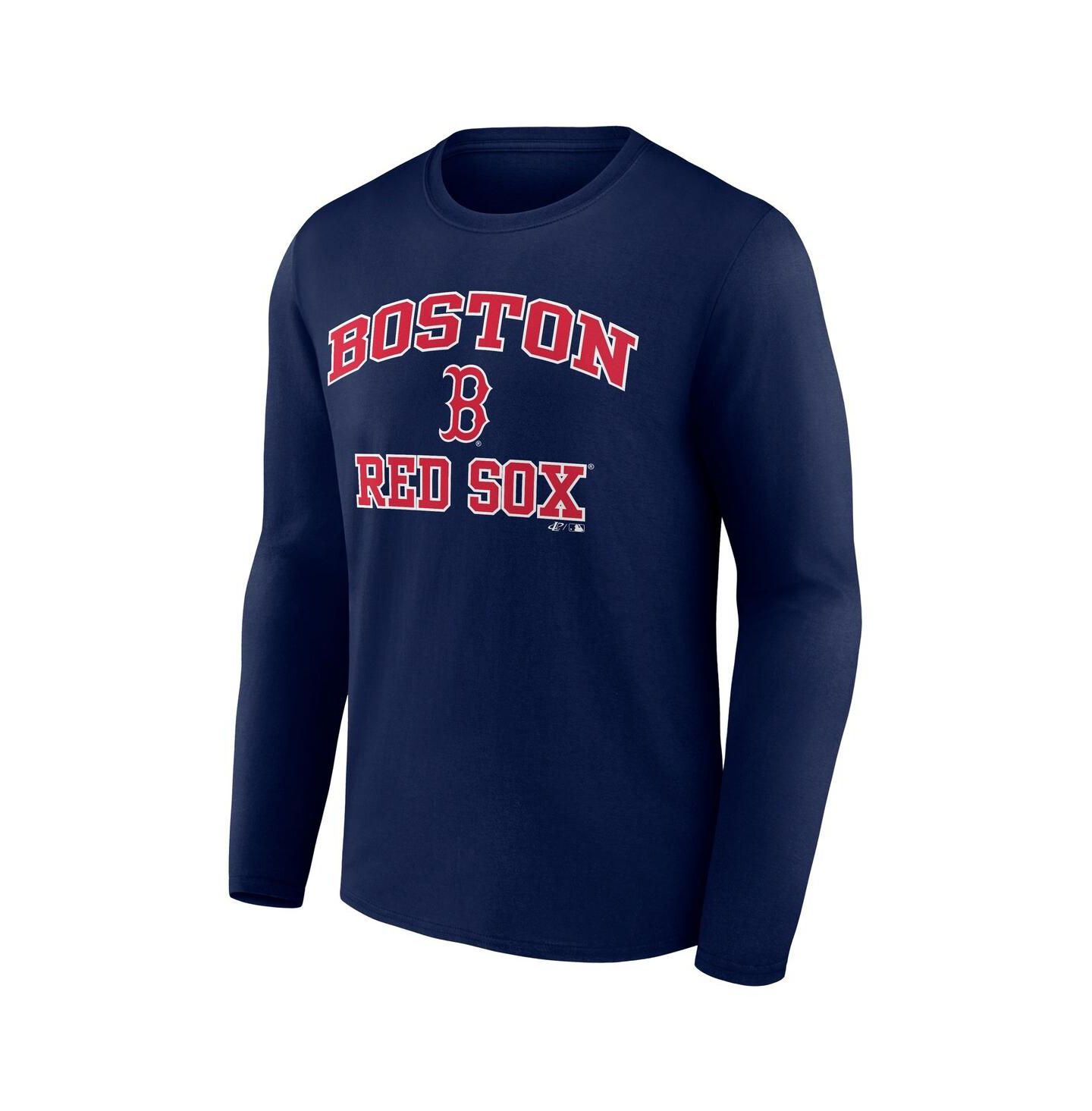 Мужская футболка Logo Athletic Navy Boston Red Sox Heart & Soul Long Sleeve — фото 2