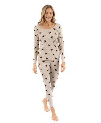 Women's Matching Family Two-Piece Cotton Long Sleeve Shirt and Pants Print Pajamas