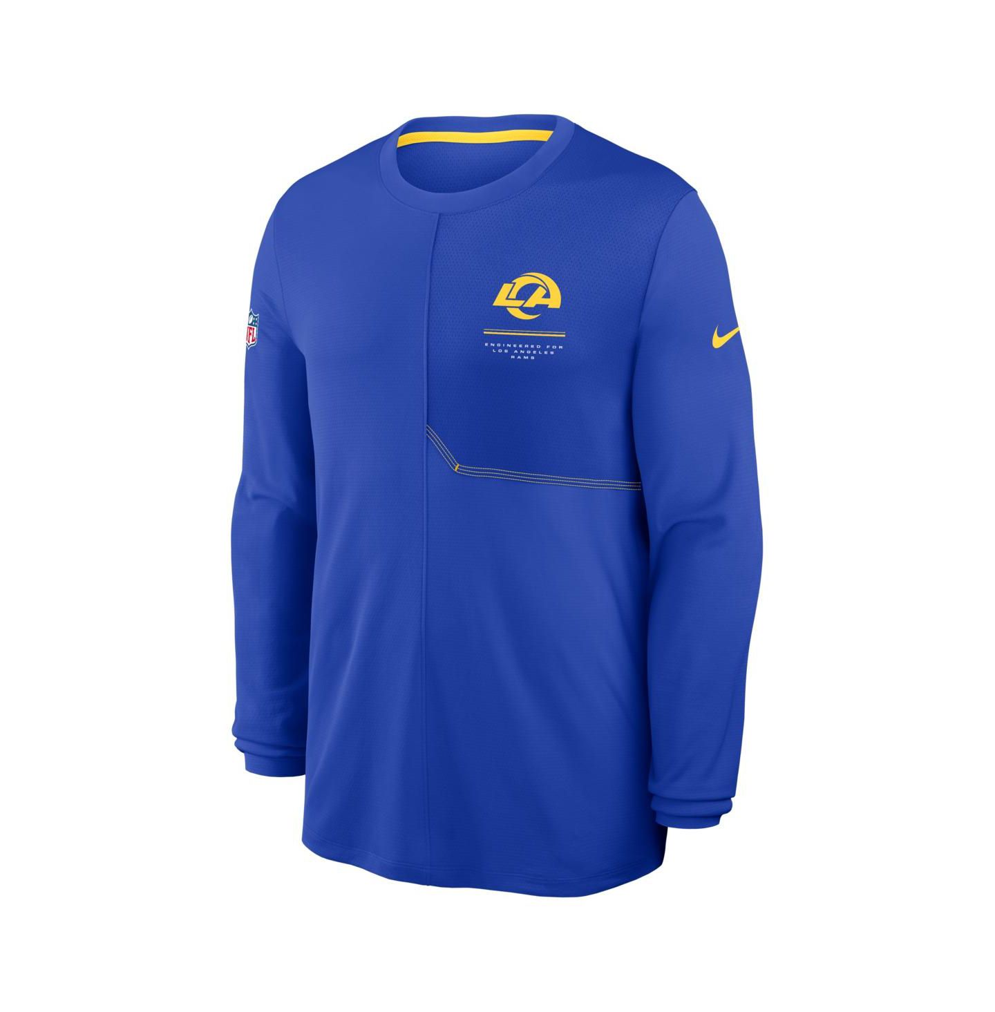 Мужская футболка Nike Royal Los Angeles Rams Sideline Coaches UV Dri-FIT Long Sleeve — фото 2