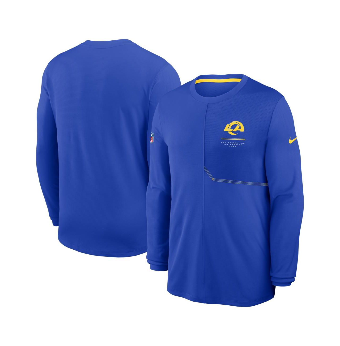 Мужская футболка Nike Royal Los Angeles Rams Sideline Coaches UV Dri-FIT Long Sleeve — фото 1