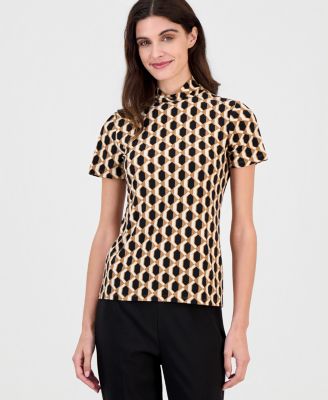 Women's Short-Sleeve Mock-Neck Top