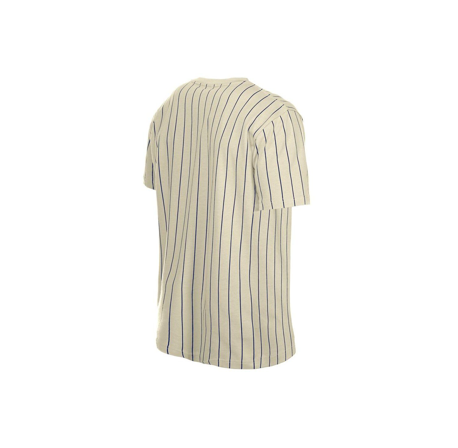 Men's Cream New York Yankees Throwback Meshback Pinstripe T-Shirt