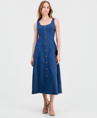 Women's Sleeveless Button-Front Dress 