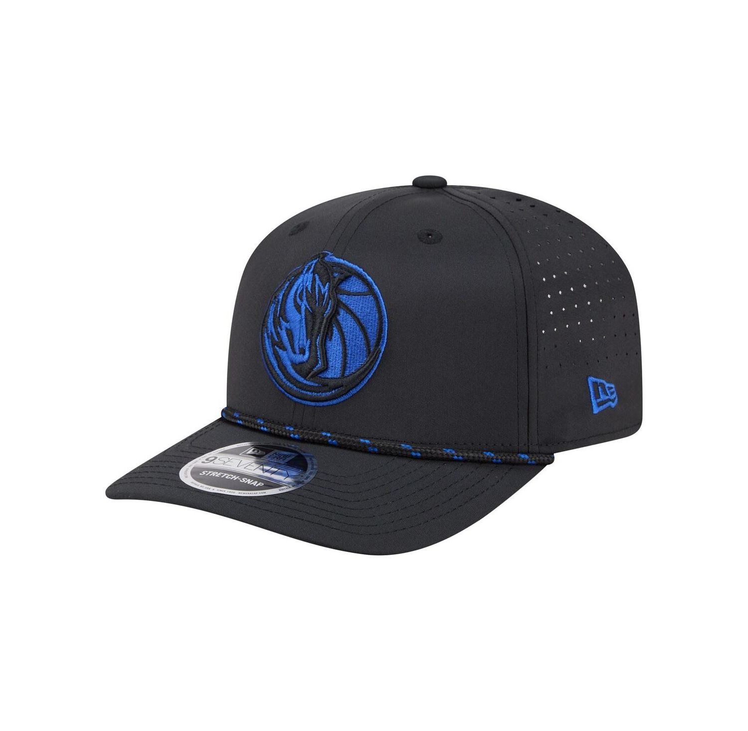 Men's Black Dallas Mavericks Sport Rope Vented Stretch-Snap 9SEVENTY Hat