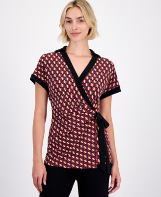 Women's Collared Wrap Top