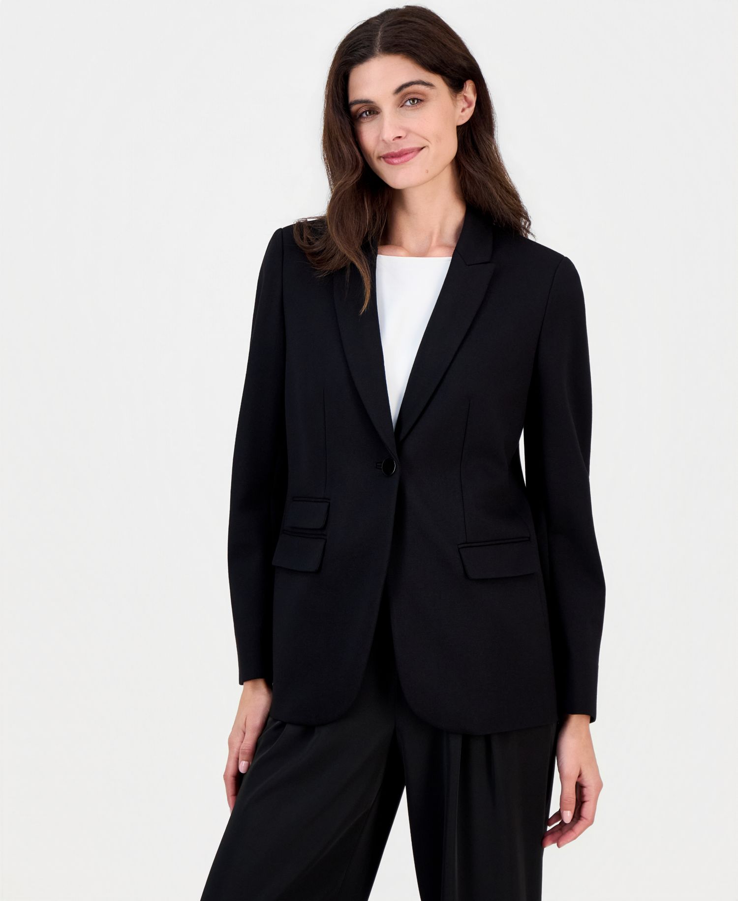 Petite Triple-Pocket One-Button Jacket