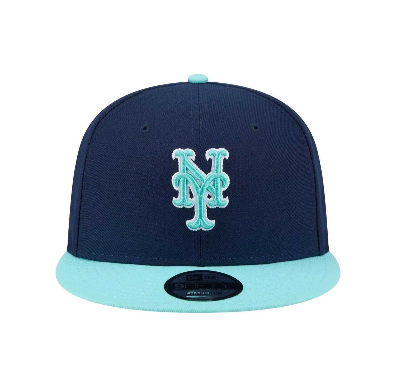 Men's Navy/Turquoise New York Mets Two-Tone Color Pack 9FIFTY Snapback Hat