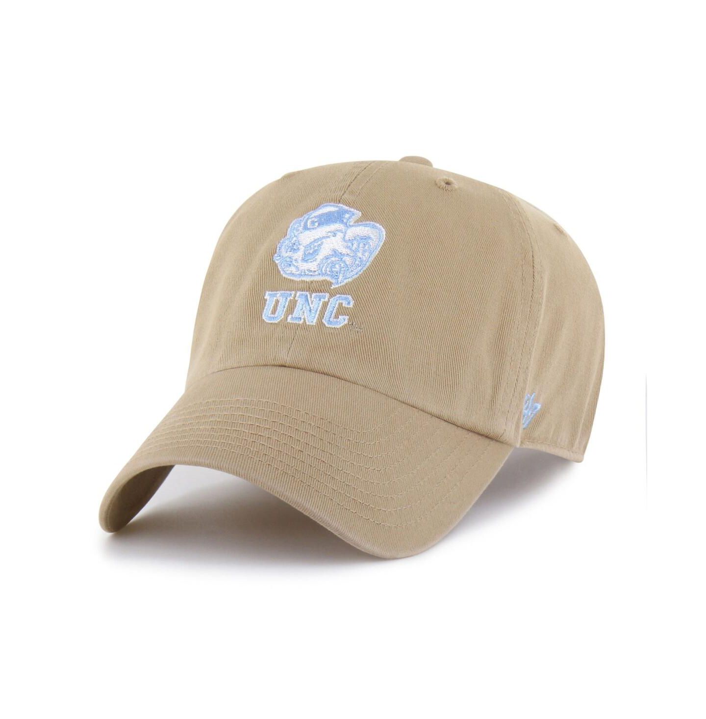 Мужские головные уборы '47 Brand Khaki North Carolina Tar Heels Vault Clean Up Adjustable Hat — фото 1