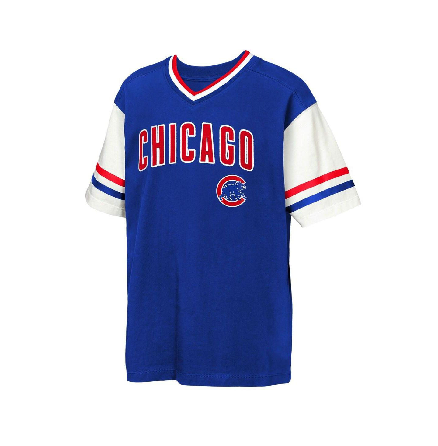 Детская футболка Outerstuff Royal Chicago Cubs Big League Base Runner Ringer — фото 2
