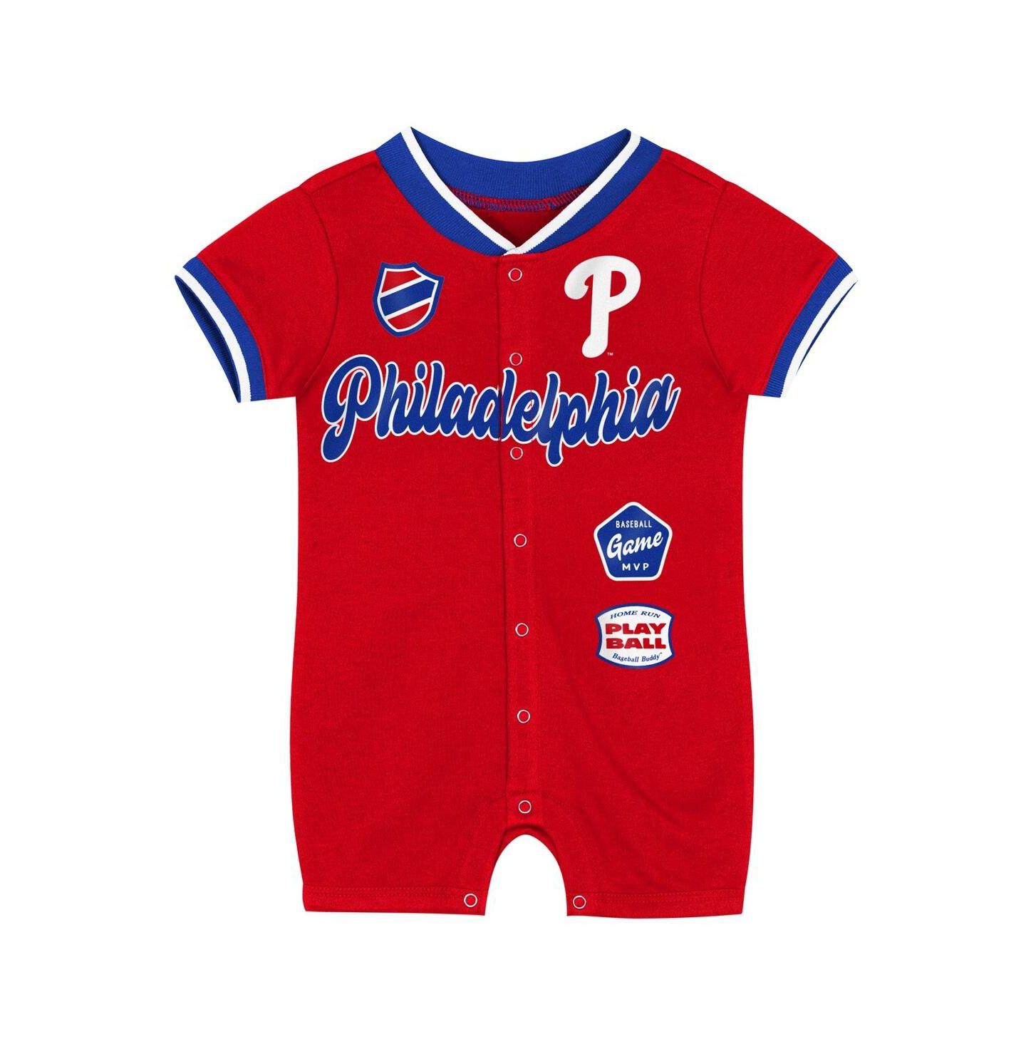 Комбинезон Outerstuff Red Philadelphia Phillies Pinch Coverall для малышей — фото 2