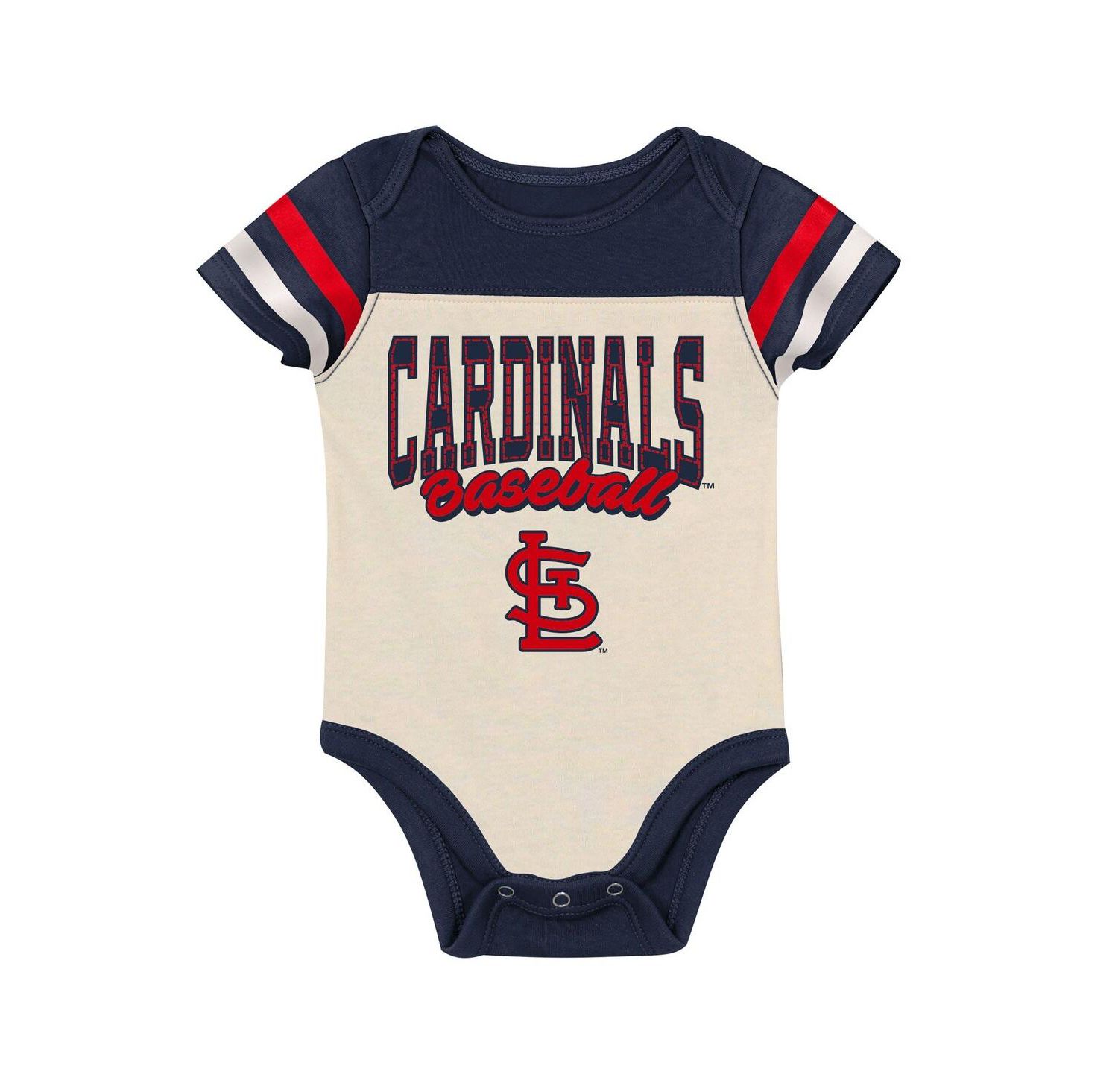 Baby Boys and Girls 3-Piece Navy St. Louis Cardinals Up One Bodysuit, Bib and Booties Set